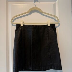 Free People Vegan Leather Black Mini Skirt